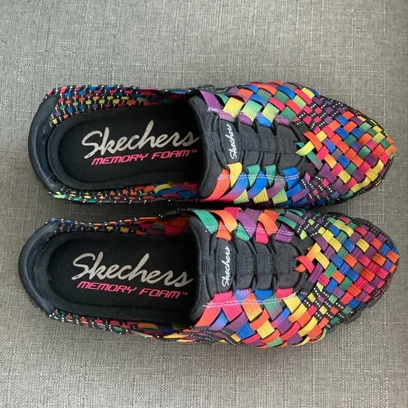 Skechers Colorful Woven Slip-On Sneakers-Vintage - Picture 3 of 3